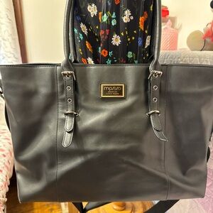 Black faux leather bag